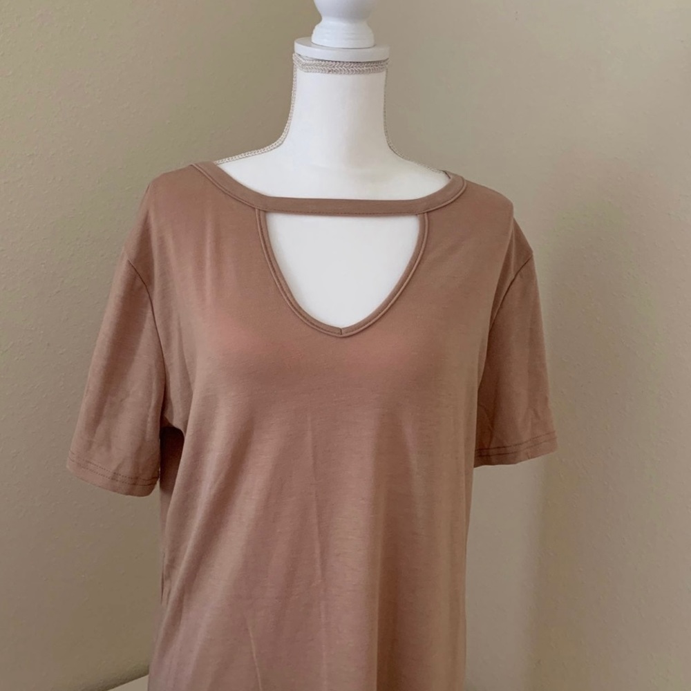 Women’s dark nude cut out shirt/dress XL